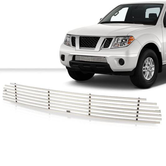 G-PLUS Bumper Stainless Chrome Billet Grille Insert GRILLES | COMPATIBLE WITH NISSAN Frontier 2009-2021 Only With Painted/Plastic Bumper