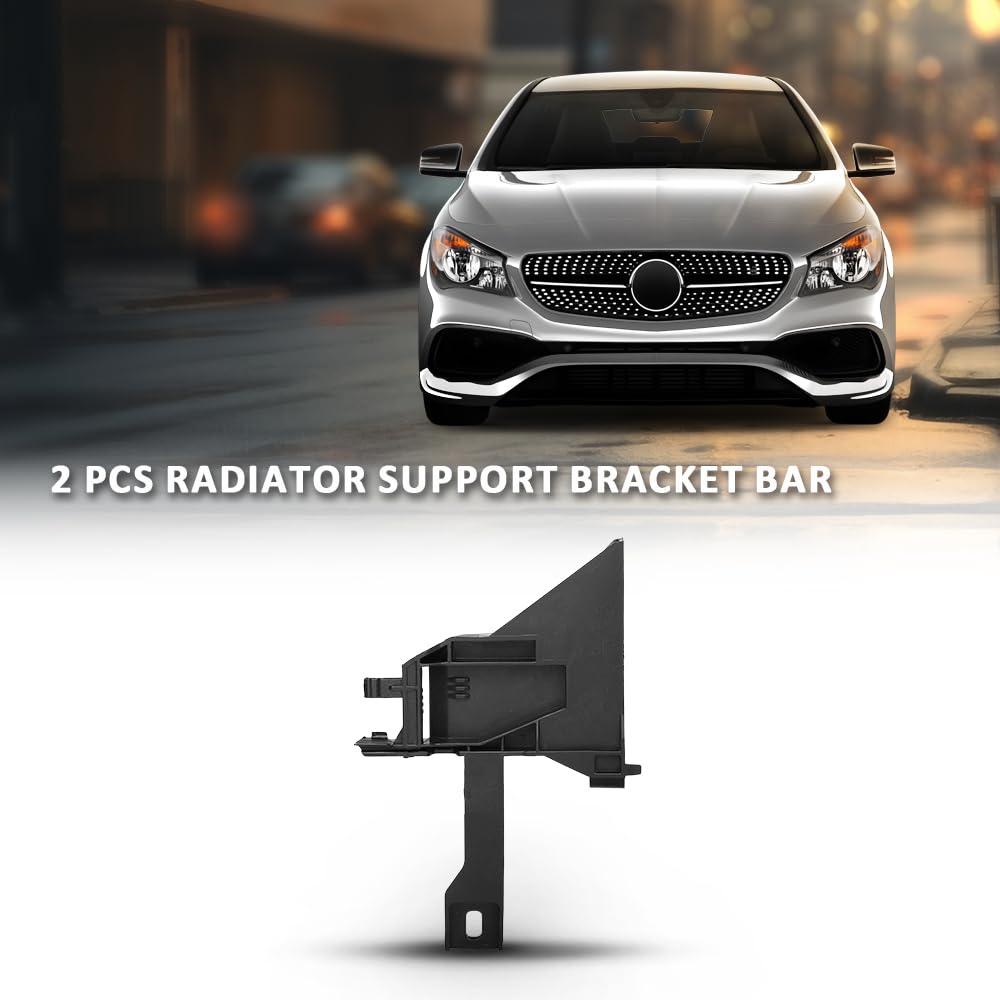 G-PLUS 2PCS Radiator Support Bracket Bar Compatible with Benz CLA250 CLA45 AMG 2014-2018, Fit Benz GLA250 GLA45 AMG 2.0L 2015-2017 2466210134, 2466210234 Black PP