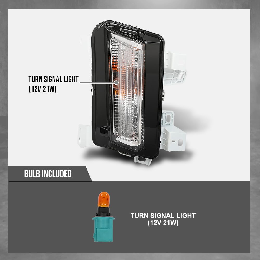G-PLUS Front Turn Signal Light Lamp Passenger Right Side Compatible with Cadillac XT5 (submodel: Base, Luxury, Platinum, Premium Luxury) 2017 2018 2019 84496126, GM2531136 White