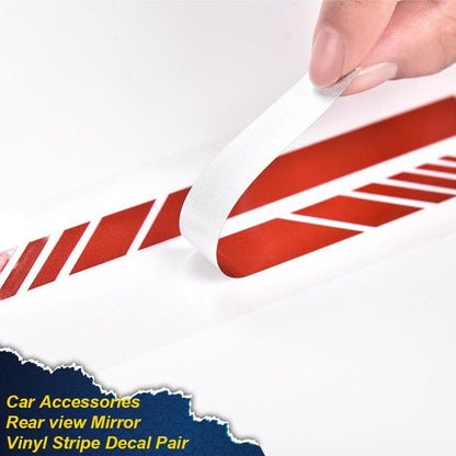 G-PLUS Rearview Mirror Carbon Fiber 5D Sticker Vinyl Stripe Decal Compatible with Car Accessories,2Pcs/Set (Red)