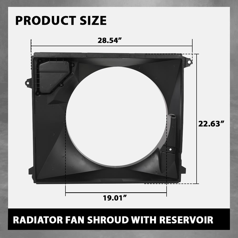 G-PLUS Radiator Cooling Fan Shroud Compatible with Toyota Tacoma L4 2.7L 2016-2023 Black