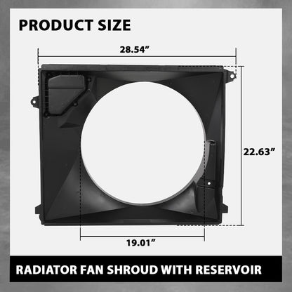 G-PLUS Radiator Cooling Fan Shroud Compatible with Toyota Tacoma L4 2.7L 2016-2023 Black