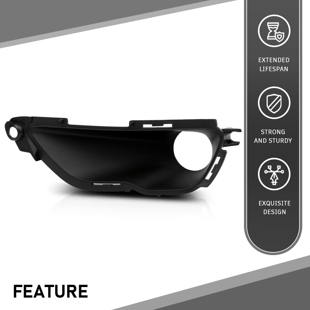 G-PLUS Fog Light Cover Lamp Bezel Left Driver Side Compatible with Jeep Grand Cherokee 2016-2022 Black 68261711AA