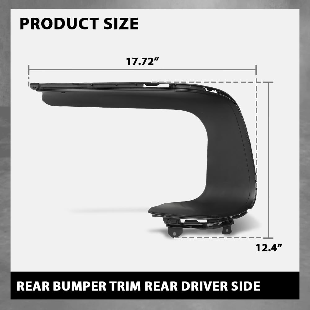 G-PLUS Rear Left Bumper Trim, Compatible with Porsche Cayenne 2011-2014, Driver Side, 958505837009B9, PO1182101