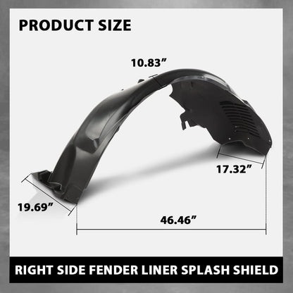 G-PLUS Front Right Side Fender Liner Splash Shield Compatible with Jaguar XJ XJR X351 2010-2019 Black