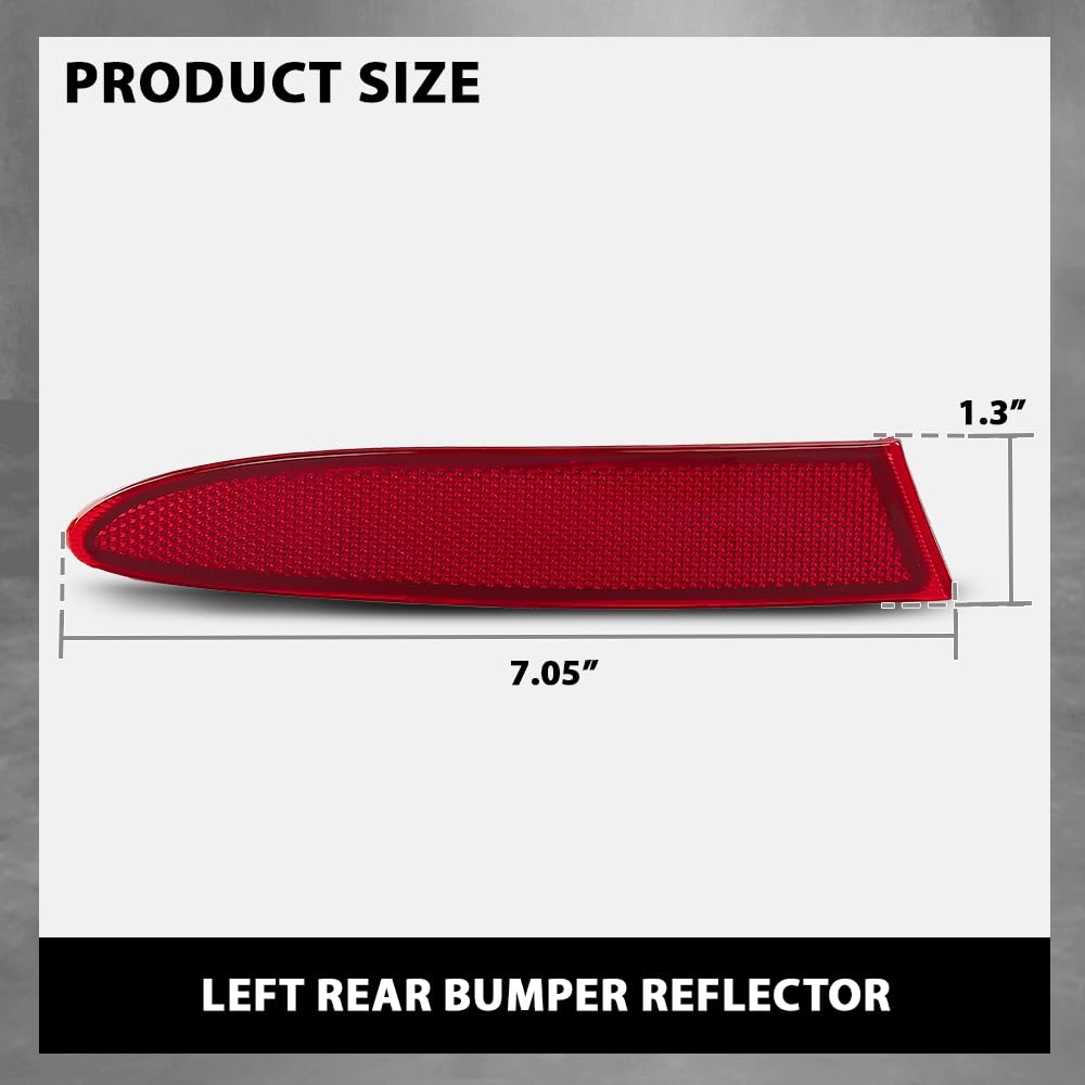 G-PLUS Rear Left Bumper Reflector Compatible with BMW X3 2011-2017 Models With M Aerodynamics Package (Code S715A) 63147217315, BM1184104C Red