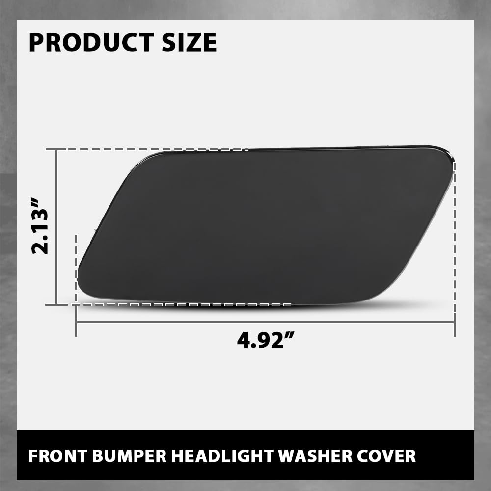G-PLUS Pair Front Bumper Headlight Washer Cover Cap, Compatible with Audi A3 2012-2020, Left Driver & Right Passenger Side 2PCS, 8V3955275, 8V3955276