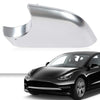 G-PLUS Left Side Wing Door Mirror Cover Lower Silver Holder Chrome Compatible With Tesla Model 3 2017-2022 22873005 Silver