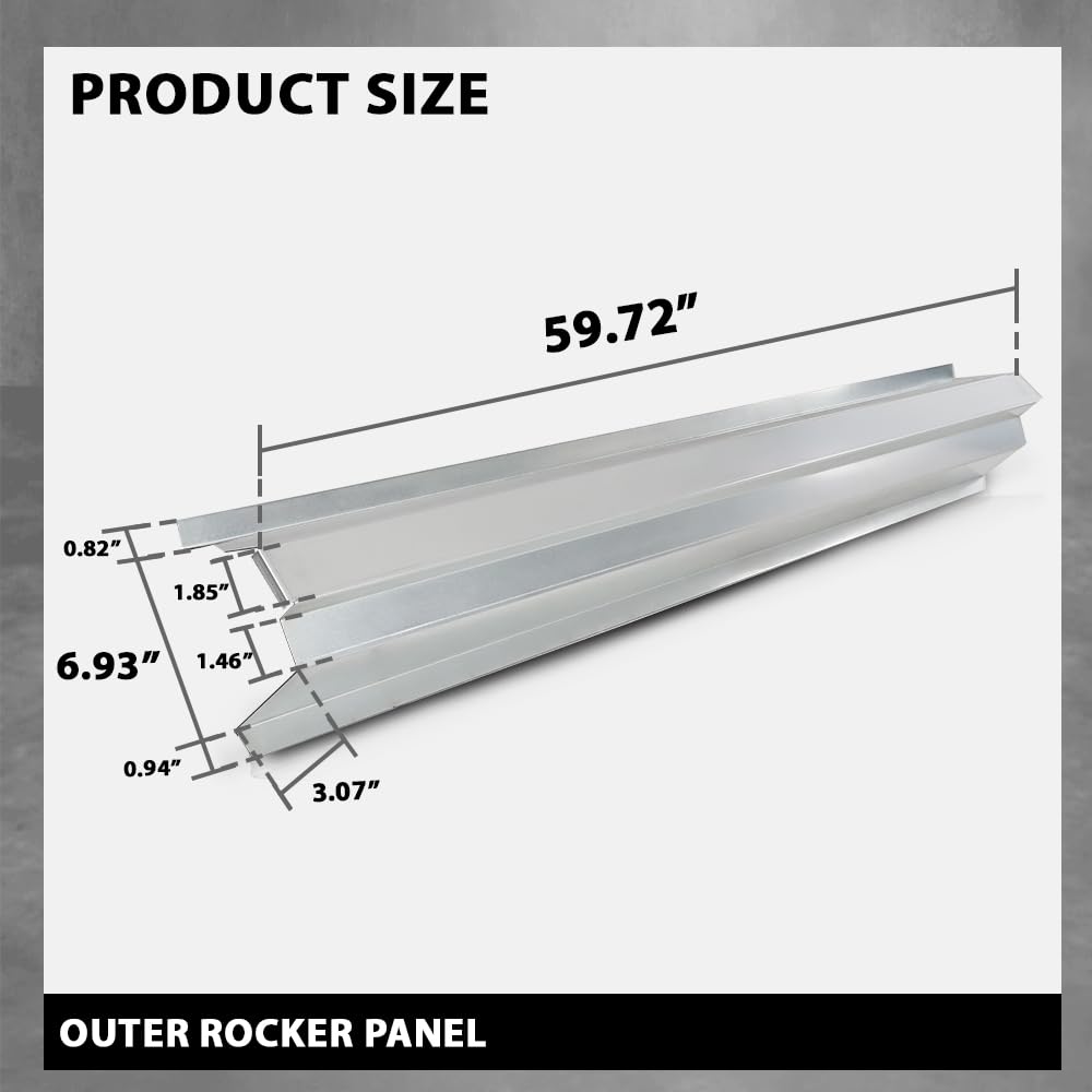 G-PLUS Outer Rocker Panels Left and Right Steel Silver Compatible with Dodge Caliber 4 Door 2007-2012