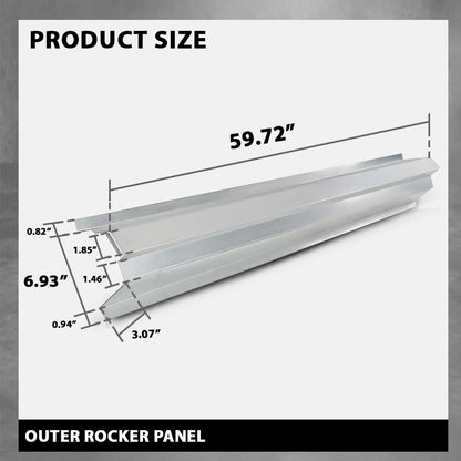 G-PLUS Outer Rocker Panels Left and Right Steel Silver Compatible with Dodge Caliber 4 Door 2007-2012