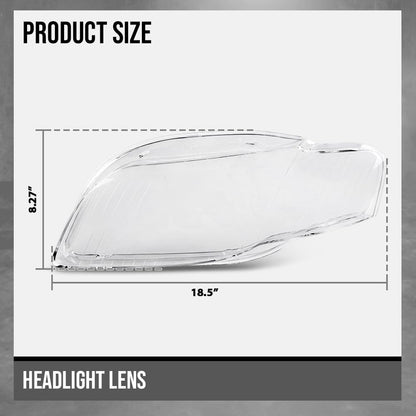 G-PLUS Headlight Lens Cover Compatible with Audi A4 B7 S4 2005-2008 Left & Right Pair Front Headlamp Lens Cover Clear