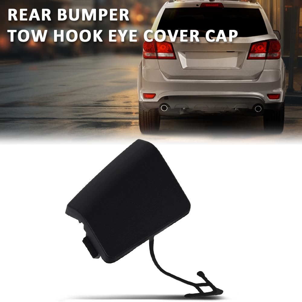 G-PLUS Rear Bumper Tow Hook Eye Cover Cap Compatible with Dodge Journey 2011-2019 Black 1TY40TZZAB