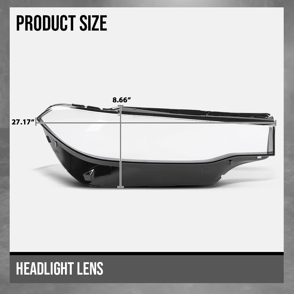 G-PLUS Headlight Lens Cover Compatible with BMW X7 X7M G07 2019-2022 Right Side Front Headlamp Lens Cover Clear