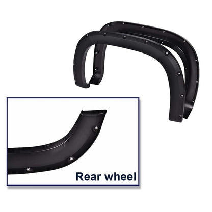 G-PLUS Fender Flares, Compatible With GMC Sierra 1500 2007-2013 4Pcs Wheel Cover Trim Textured Riveted