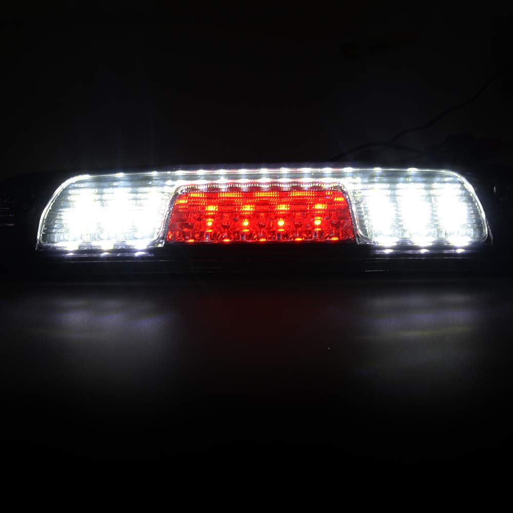 G-PLUS Rear LED Third Brake Light Compatible With 2014-2018 Chevy Silverado/GMC Sierra1500/2500HD/3500,3RD Cargo Led Tail Lamps Chrome Housing,Smoky Clear Lens
