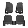 G-PLUS Floor Mats Compatible with Jeep Wrangler JL Unlimited 4 Door Only 2018-2024 (Not Fit for JK or 4XE) All Weather Full Cover Protection Front 1st & 2nd Row Floor Liner Cargo Liners Black