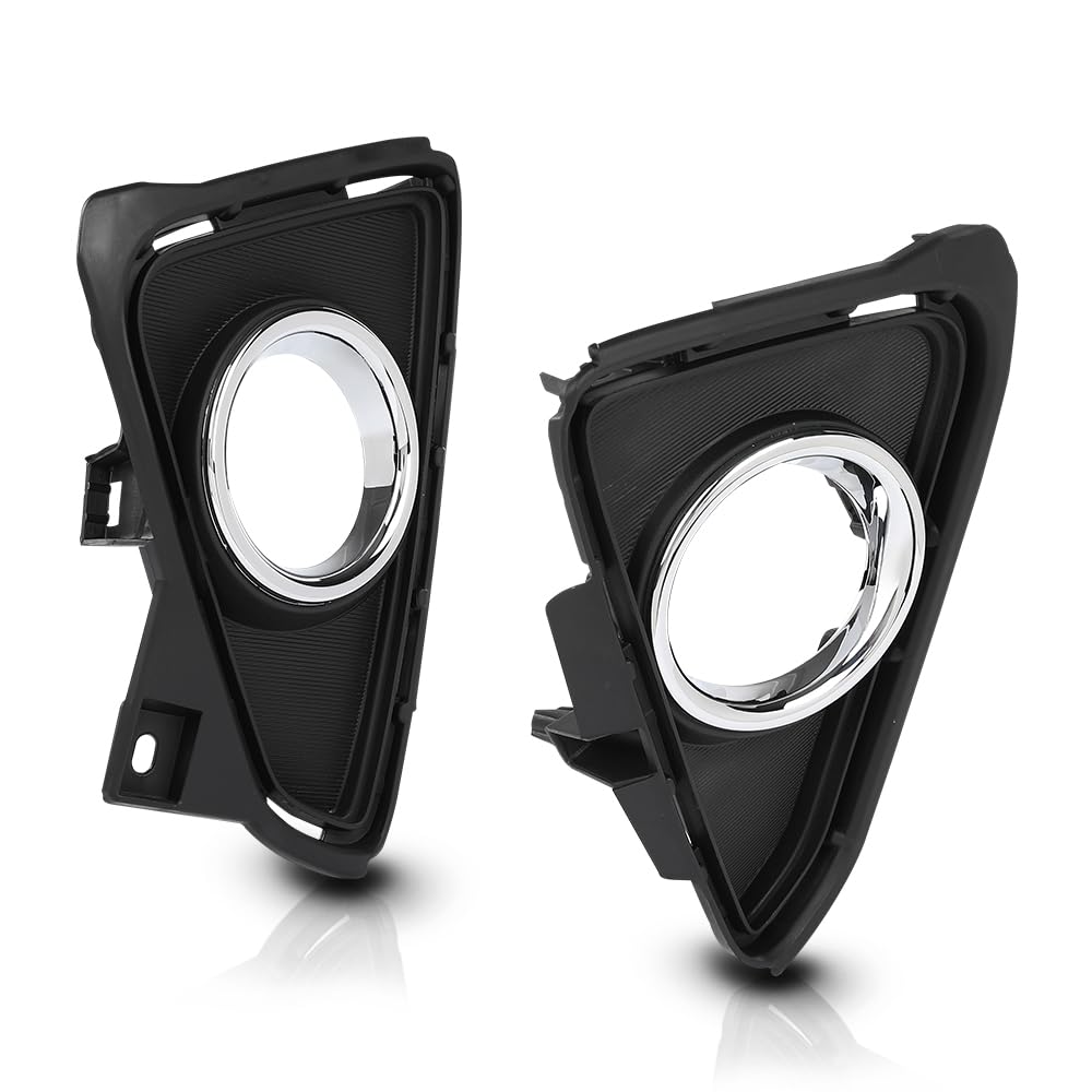 G-PLUS Fog Light Trim Set 2Pcs LH and RH Chrome Trim Compatible with Toyota RAV4 2016-2018 520300R030, 520400R030