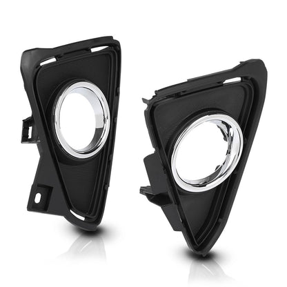 G-PLUS Fog Light Trim Set 2Pcs LH and RH Chrome Trim Compatible with Toyota RAV4 2016-2018 520300R030, 520400R030