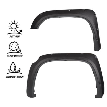 G-PLUS 4PCS Fender Flares Compatible with Toyota Tundra 2014-2020 66.7" / 78.7" / 97.6" Bed Length Wheel Cover Protector Vent Trim, Textured Riveted Pocket