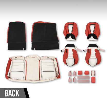 G-PLUS Front & Rear Seat Covers Full Set Compatible with Dodge Challenger SE SXT RT 2011-2014 (NOT Fit SRT8) Red