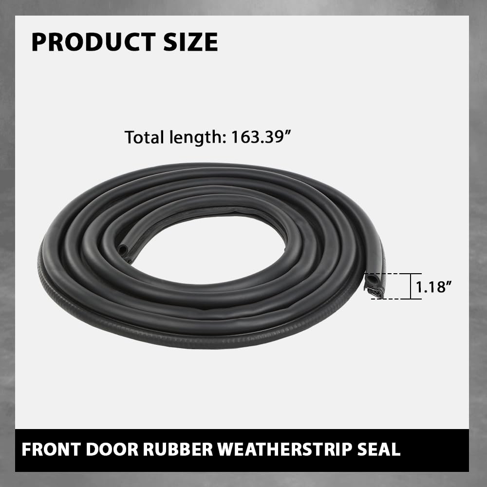 G-PLUS Front Door Rubber Weatherstrip Seal LH or Right 1pc Compatible with Cadillac Escalade 2002-2006 Fit for Chevy Silverado Suburban GMC Sierra 1999-2006