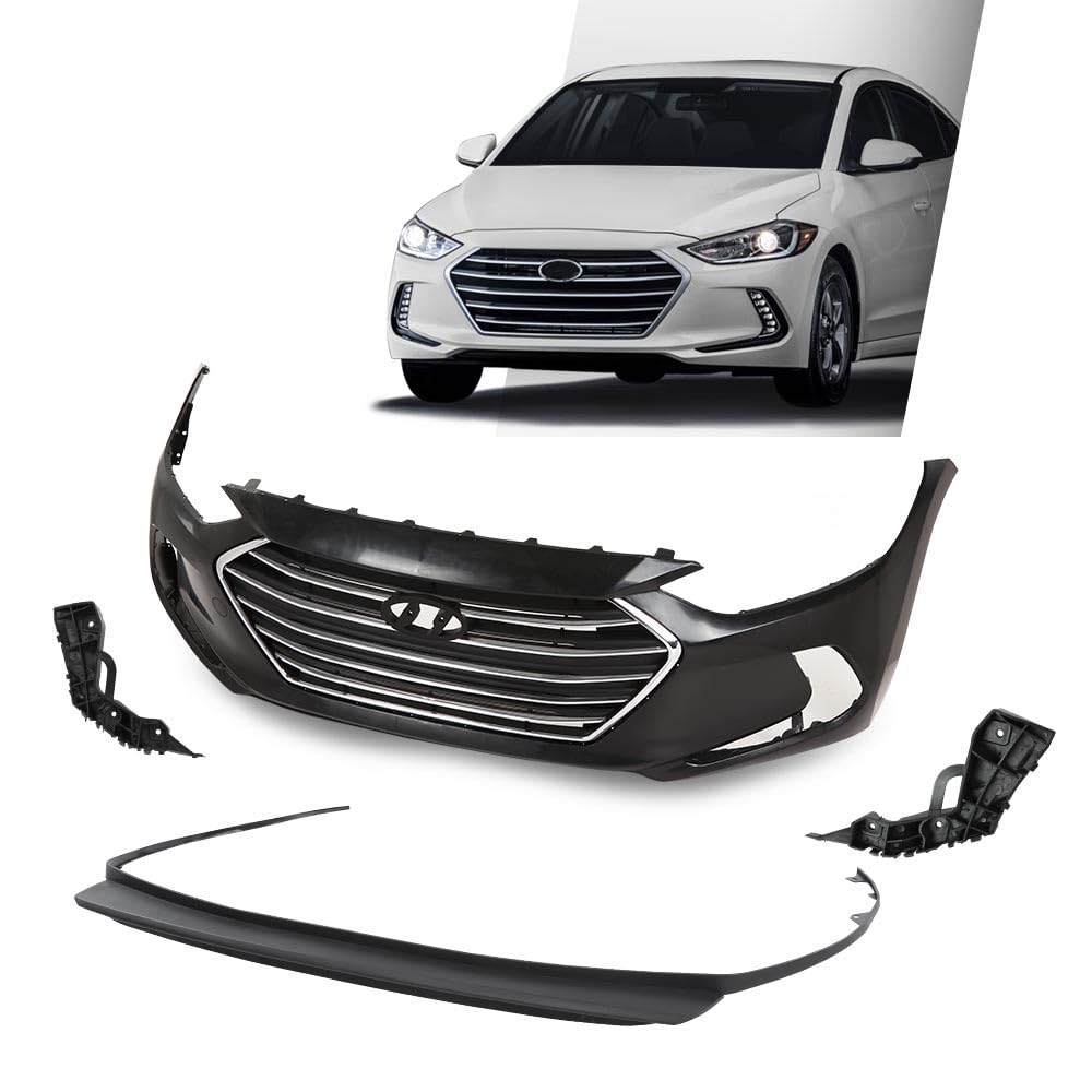 G-PLUS Front Bumper Cover Grille Set Compatible with Hyundai Elantra 2017-2018