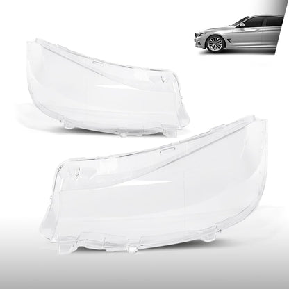 G-PLUS Headlight Lens Cover Compatible with BMW F34 GT 330i 340i 2017-2019 Left & Right Pair Front Headlamp Lens Cover Clear