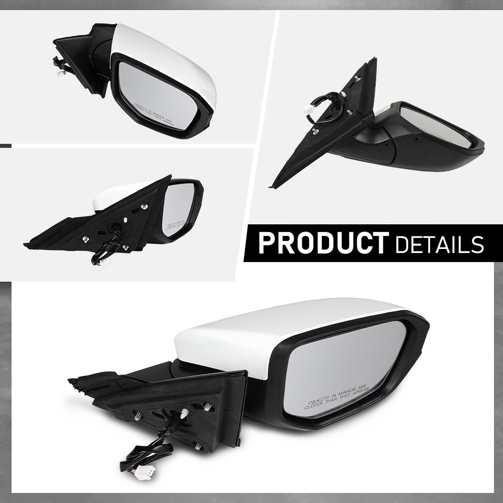G-PLUS Power Mirror w/ 3-Pin Right Passenger Side Compatible with Honda Civic DX 2016-2020/Fit Honda Civic LX 2015-2021 Manual Folding 76208TBAA03ZA-PFM 76208TBAC03ZA-PFM White