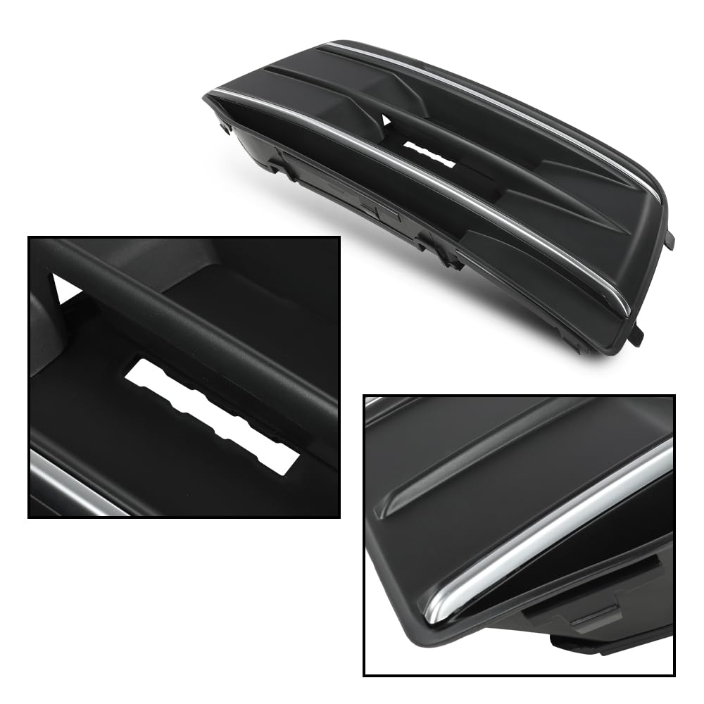 G-PLUS Front Bumper Fog Light Grille Bezel Insert Left Driver Side Compatible with Audi Q5 2018-2020 80A807679DRU6 80A807245