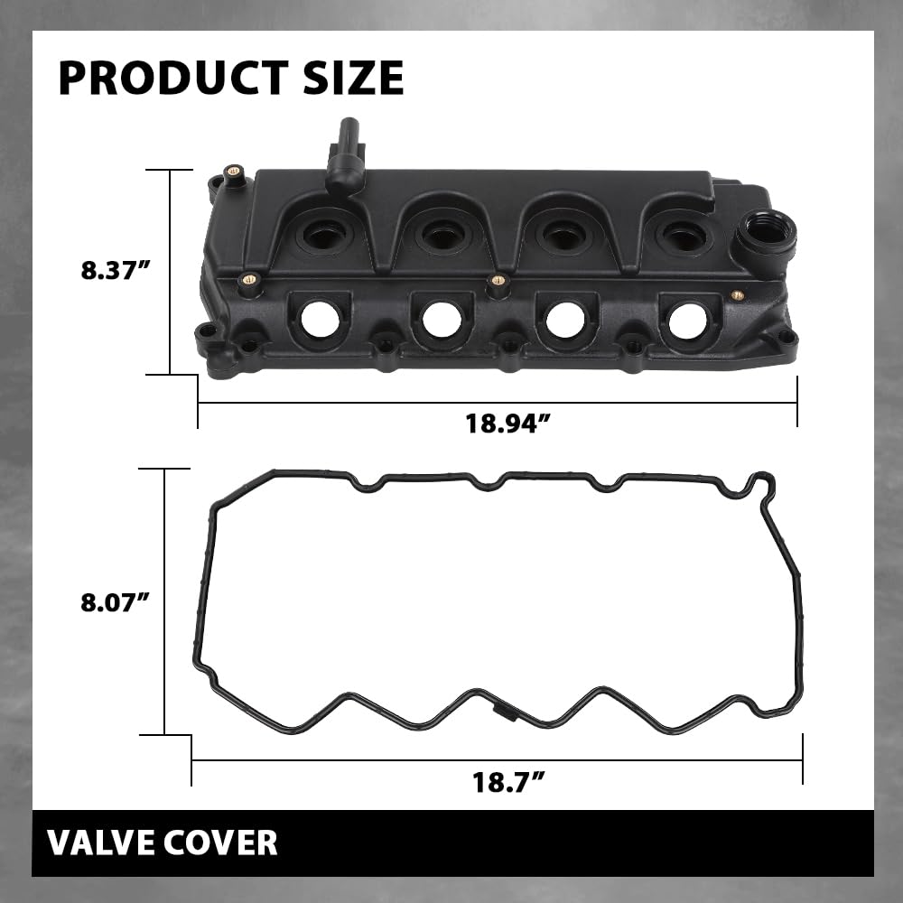 G-PLUS Engine Valve Cover w/Gasket Compatible with Nissan Navara D22 D40 YD25 Engines 13264-VM00A