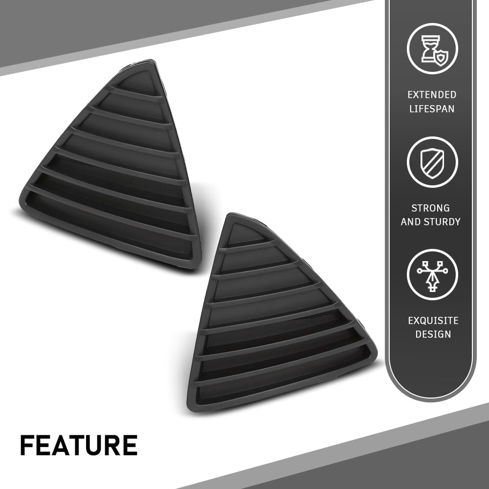 Compatible For Ford Escape 2013 2014 2015 2016 Front Lower Bumper Grill Inserts Fog Light Hole Grille Cover Set of Two Left Driver + Right Passenger Side Pair FO1038124 FO1039124