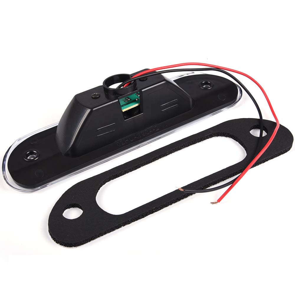 G-PLUS LED Third 3rd Brake Cargo Light Compatible With 1999-2004 Grand Cherokee,Rear Roof Center High Mount Stop Tail Light Replacement (Black Housing Clear Lens)