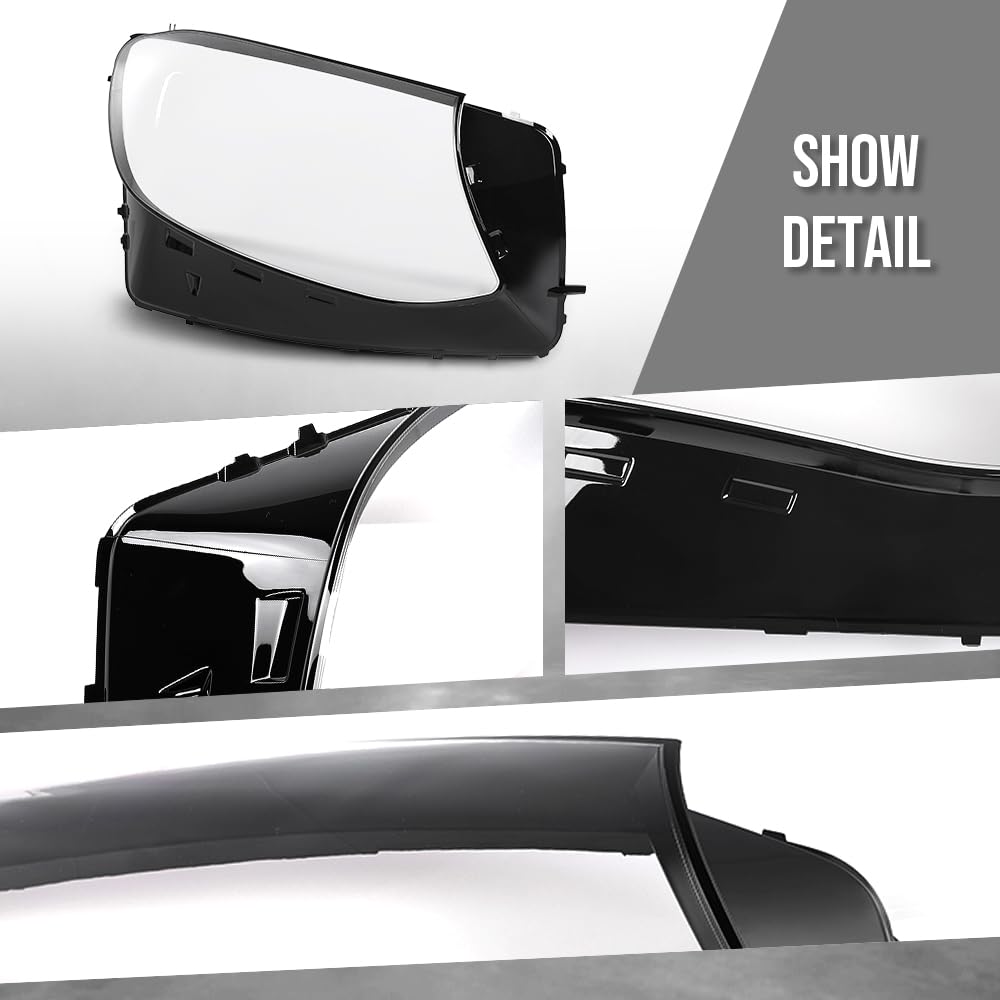 G-PLUS Headlight Lens Cover Compatible with Benz GLC Class W253 2016 2017 2018 2019 Left & Right 2539061501, 2539061601 Front Headlamp Lens Cover Clear