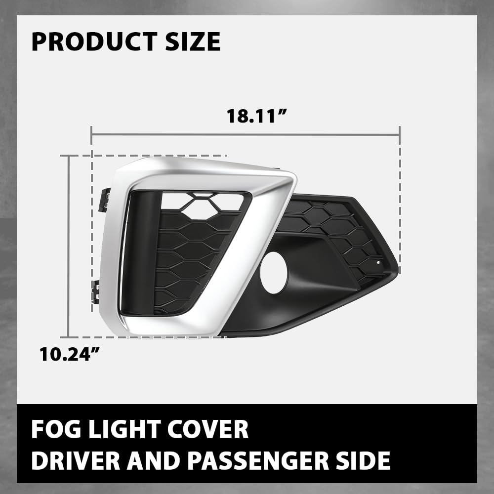 G-PLUS Pair Fog Light Cover Fog Lamp Grilles Cover, Compatible with Audi A4/S4 2020-2023, LH Driver & RH Passenger 2PCS