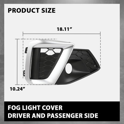 G-PLUS Pair Fog Light Cover Fog Lamp Grilles Cover, Compatible with Audi A4/S4 2020-2023, LH Driver & RH Passenger 2PCS