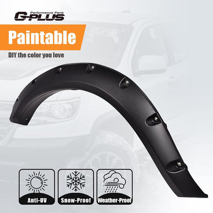 G-PLUS Fender Flares, Compatible With 2009-2018 Dodge Ram 1500, Compatible With 2019-2022 Dodge Ram 1500 Classic 4PCS(Excludes R/T & Rebel), Black