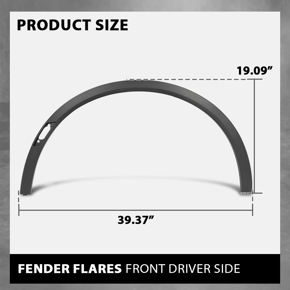 G-PLUS Fender Flares Front Left Compatible with Cadillac XT5 2017-2024 84096067, GM1290263 Black