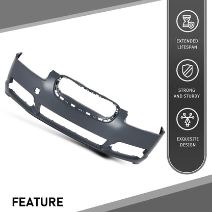 G-PLUS Front Bumper Cover Compatible with Jaguar XF Supercharged 2009-2011 w/Tow Hook Hole & Fog Light Holes & Parking Aid Sensor Holes, C2Z8838XXX, JA1000142, Black