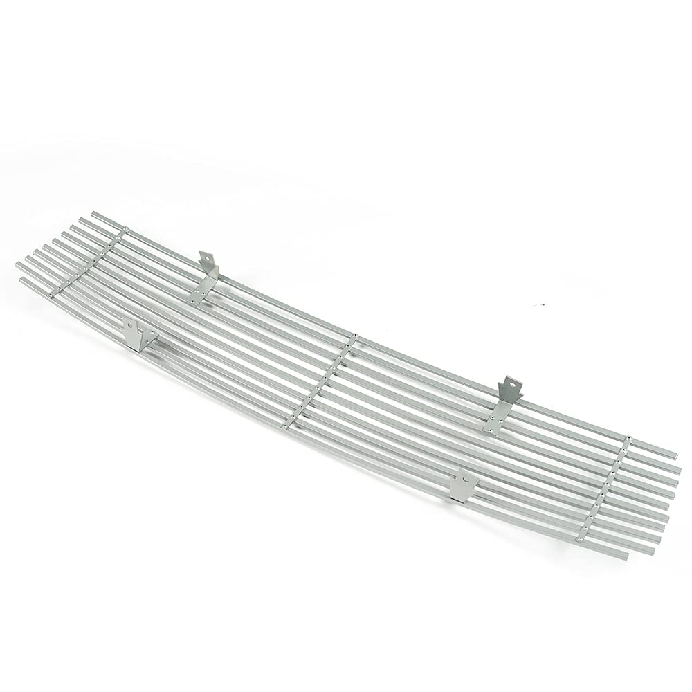 G-PLUS Front Upper Bumper Chrome Billet Grille Grill Insert Compatible With Nissan Maxima 2009-2014 Hood Molding (Silver)