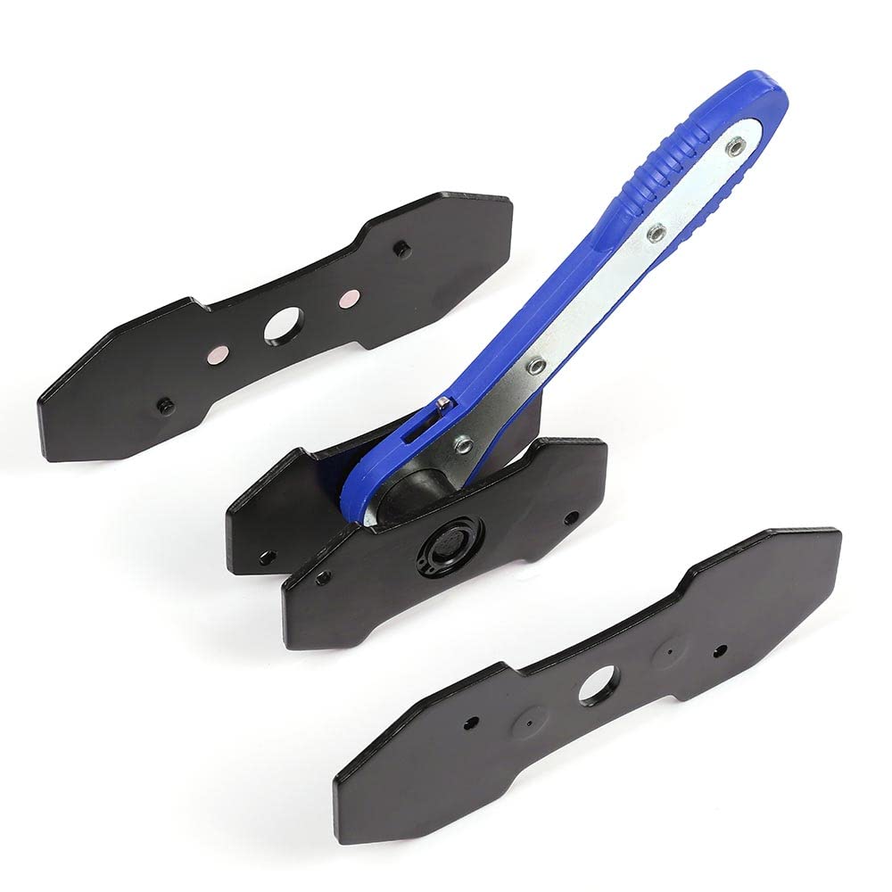 G-PLUS 1set 360° Brake Caliper Press Tool with 2 Groups Steel Plates,Blue Ratchet Piston Spreader Automotive Tools Car Brake Repair & Instalation,4 in 1 Universal Disc Ratchet Brake Caliper Tool