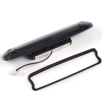 G-PLUS LED Third 3rd Brake Cargo Light Assembly Compatible with Jeep Cherokee 1997 1998 1999 2000 2001 Rear Roof Center High Mount Stop Tail Light Replacement (Black Housing Smoke Lens)