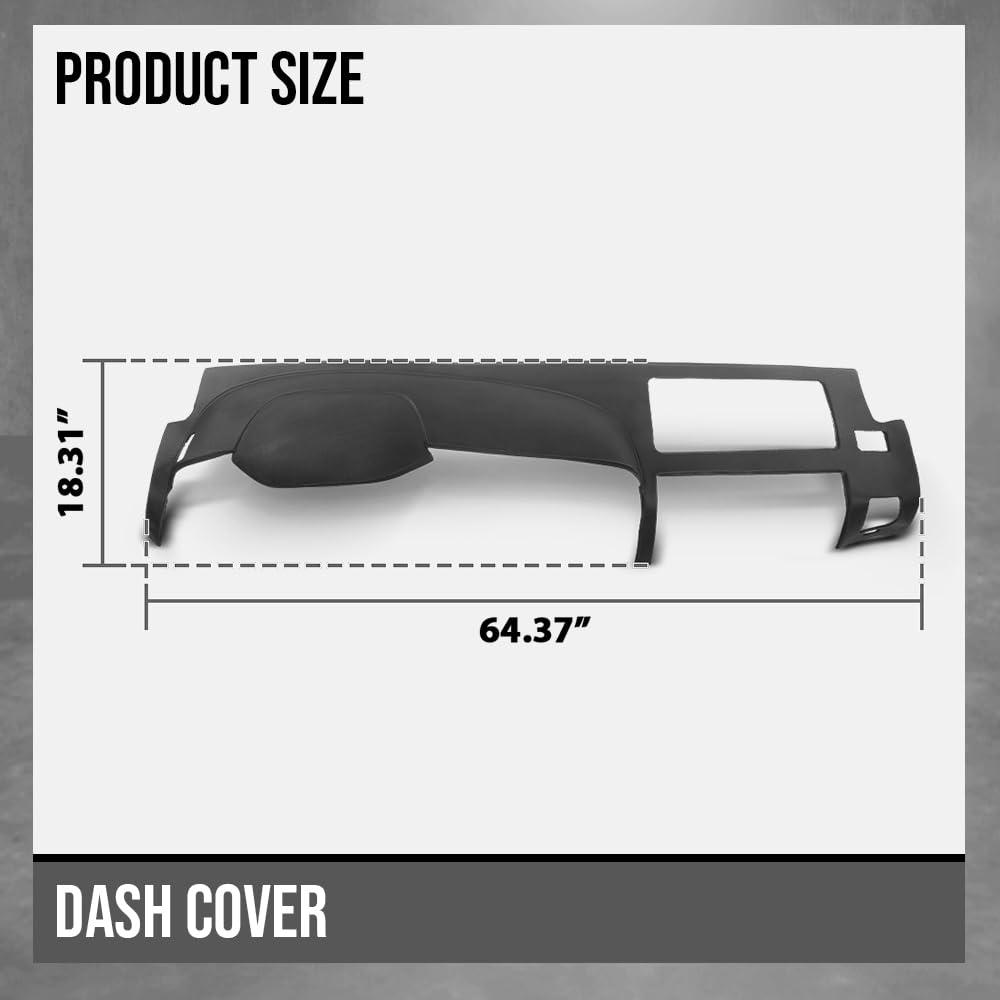 G-PLUS TPE Dash Cover Dashboard Compatible with Chevy Silverado GMC Sierra 2007-2013,Fit Dual Glovebox Style Dashes Only Black