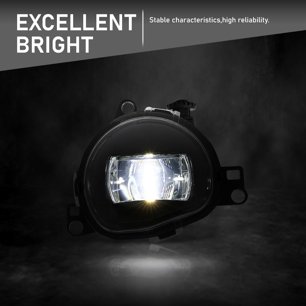 G-PLUS Front Bumper Fog Light Lamps Left & Right Compatible with Volvo C40 2020-2024 / XC40 2017-2024 Fit Volvo S90 / V90 2021-2024 32228794, 32228795 Black