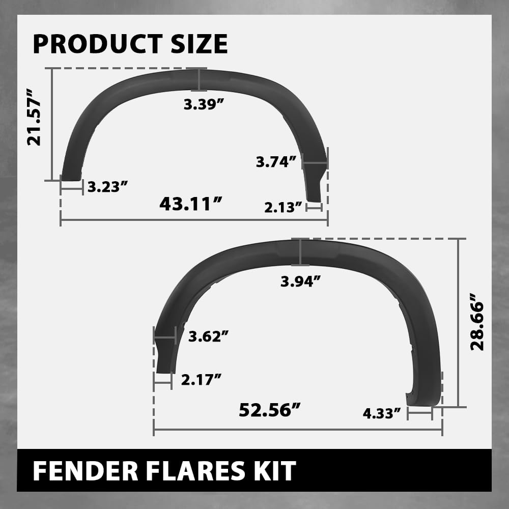 G-PLUS Fender Flares Kit Compatible with Chevy Silverado 1500 2020-2023, Fit GMC Sierra 1500 2020 84297538 Smooth Painted