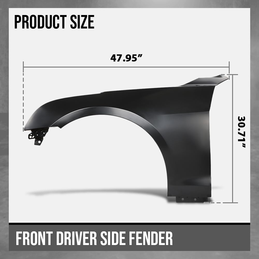 G-PLUS Fender Front Left Driver Side Compatible with Cadillac ATS Sedan 2013 2014 2015 2016 2017 2018 GM1240380, 84110677 Primed Black