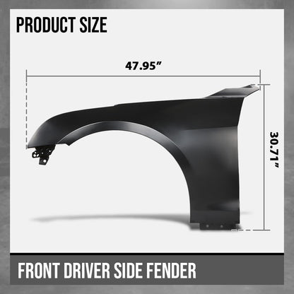G-PLUS Fender Front Left Driver Side Compatible with Cadillac ATS Sedan 2013 2014 2015 2016 2017 2018 GM1240380, 84110677 Primed Black
