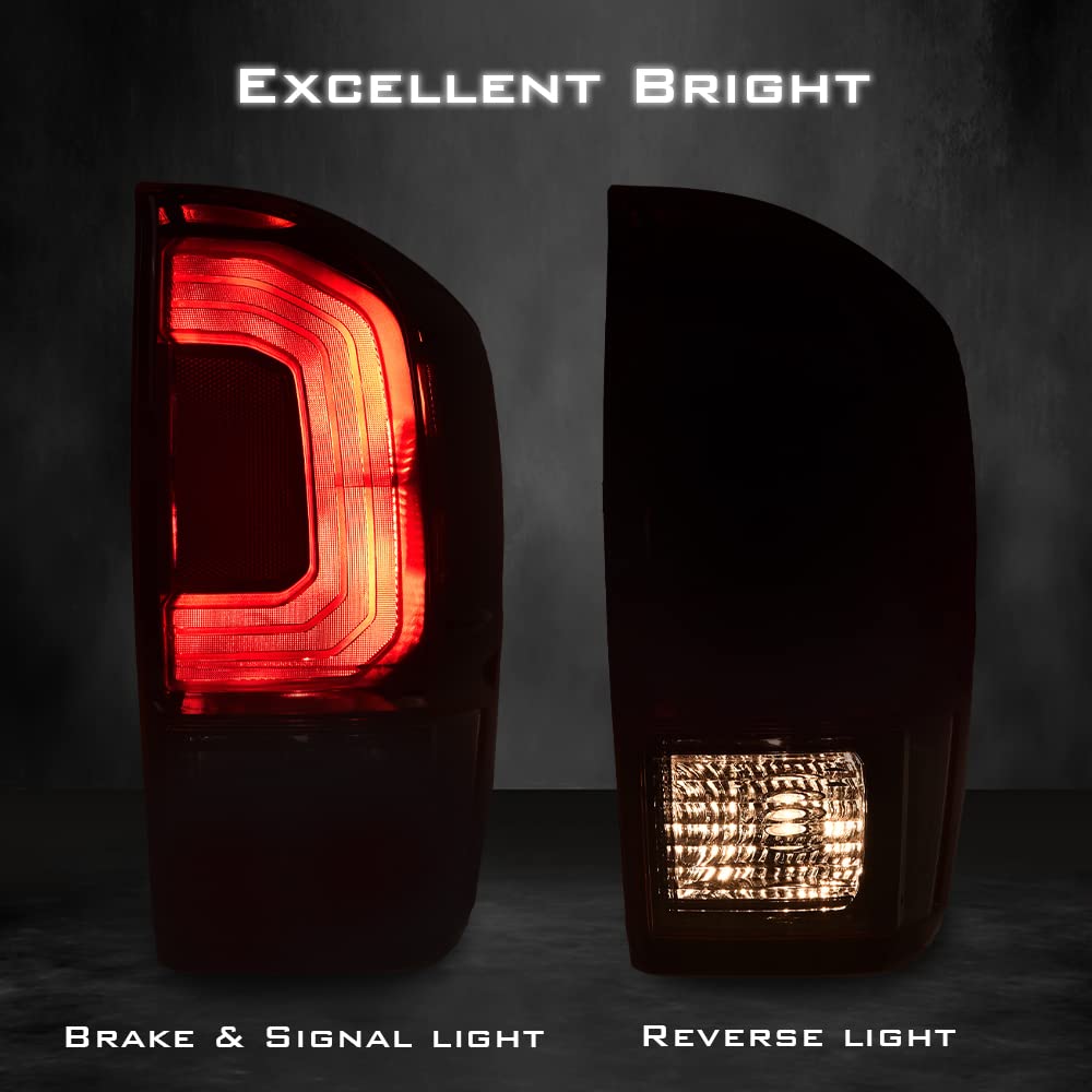 G-PLUS Rear Tail Light Compatible with Toyota Tacoma 2016-2023, Dark Red Rear Brake Lamp,Luces Traseras Right Passenger 8156004170 8155004170