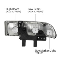 G-PLUS Headlights Assembly for Chevy Blazer S10 1998-2005 Clear Chrome Clear Product Features