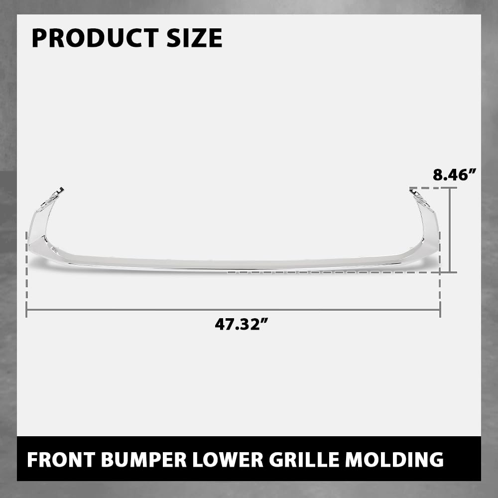 G-PlUS Front Bumper Lower Grille Trim Molding Chrome Fit LX ES250 2021-2024, ES300h ES350 2019-2024, Fit Model W/O F-sport Package Only LX1216106, 5312206090, 53122-06090, 53122 06090