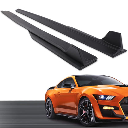 G-PLUS Side Skirt Extension Compatible with Ford Mustang 2015-2023 W/Winglet GT500 Style Matte Black Side Skirt Extension Rocker Panel Driver Passenger Side Black